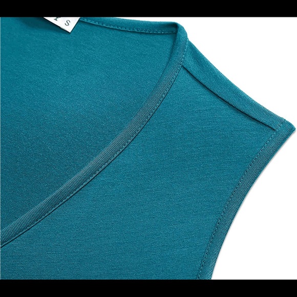 GUBERRY Women's Deep V Neck Sleeveless Unique Cross Wrap Sexy Slim Fit Tops ๐ - Picture 5 of 7